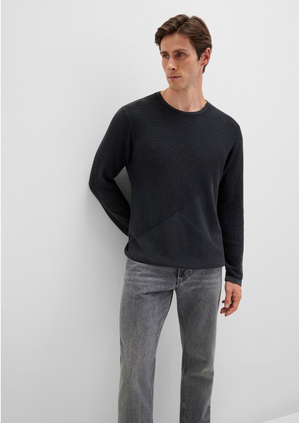 Bisiklet Yaka Siyah Kazak 070702-900