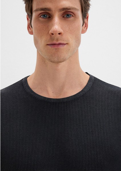 Bisiklet Yaka Siyah Kazak 070702-900