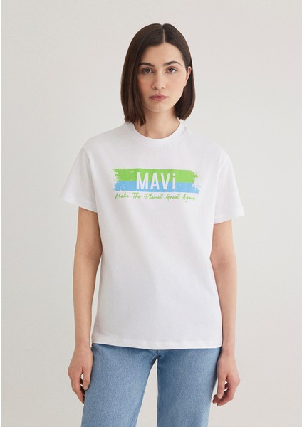 Make The Planet Great Again Baskılı Tişört 168752-620