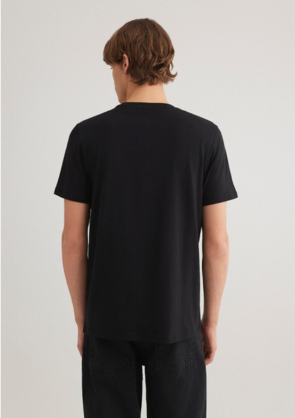 Superman Baskılı Siyah Tişört 066875-900