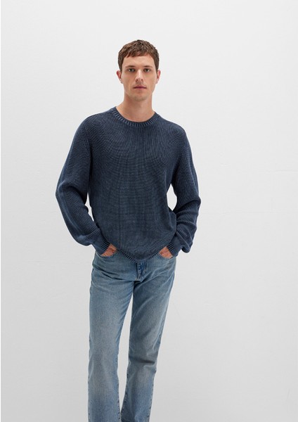 Bisiklet Yaka Lacivert Kazak 070767-34319