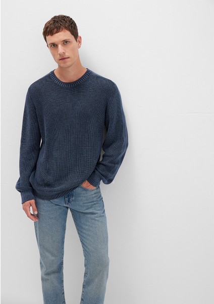 Bisiklet Yaka Lacivert Kazak 070767-34319