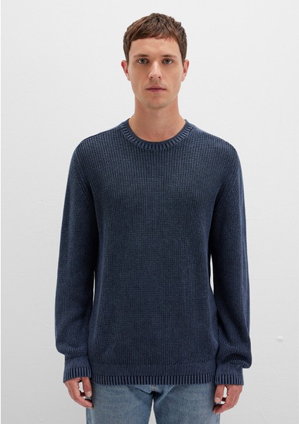 Bisiklet Yaka Lacivert Kazak 070767-34319