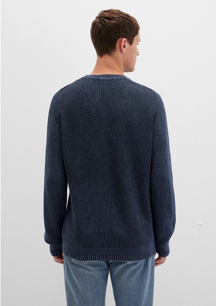 Bisiklet Yaka Lacivert Kazak 070767-34319