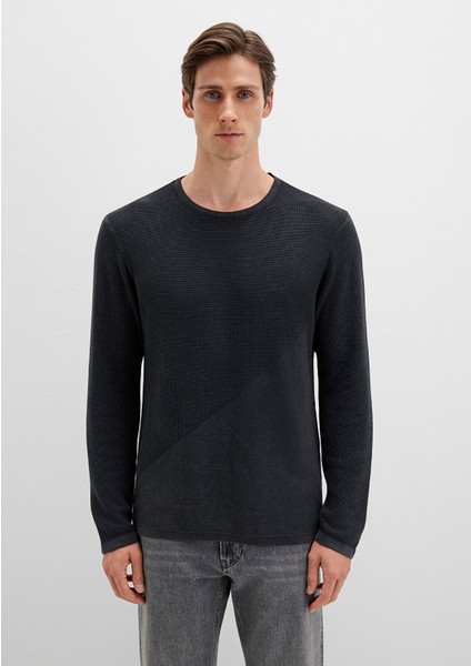 Bisiklet Yaka Siyah Kazak 070702-900