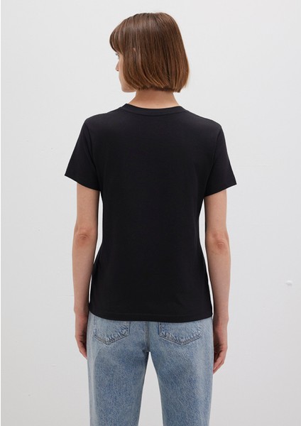 Mavi Logo Baskılı Siyah Tişört 1601185-900