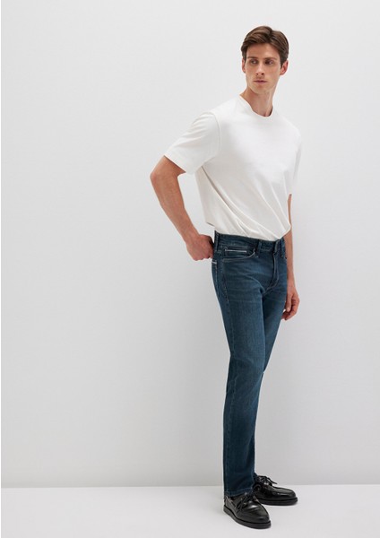 Marcus Mavi Premium Puslu Koyu Mavi Jean Pantolon 0035128946