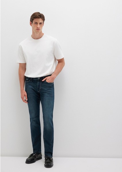 Marcus Mavi Premium Puslu Koyu Mavi Jean Pantolon 0035128946