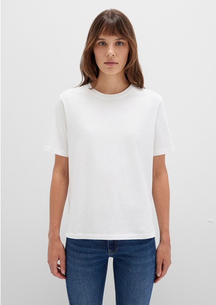Ekru Basic Tişört 1600965-33389
