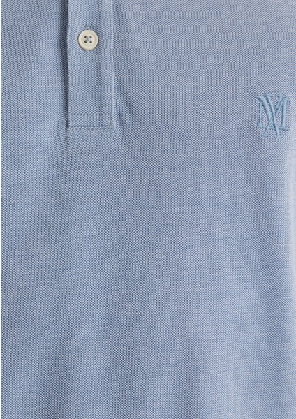 Şerit Detaylı Mavi Polo Tişört 065900-30715