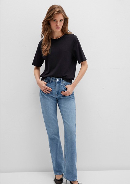 Bisiklet Yaka Siyah Basic Tişört 1600955-900