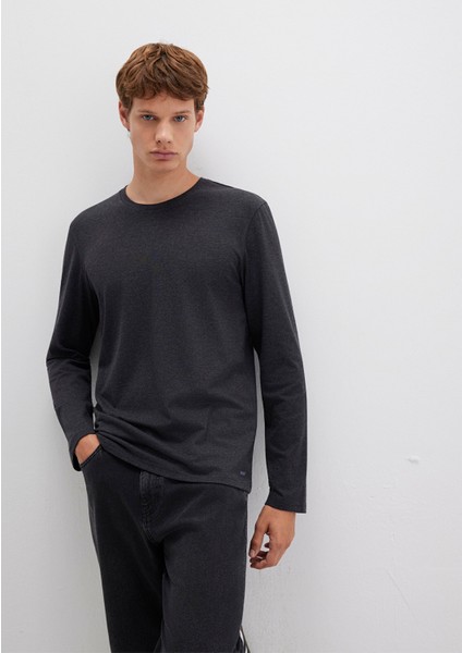 Uzun Kollu Antrasit Basic Tişört 062477-27310
