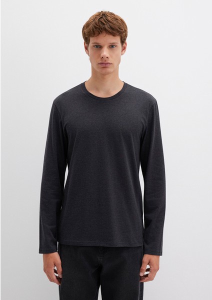 Uzun Kollu Antrasit Basic Tişört 062477-27310