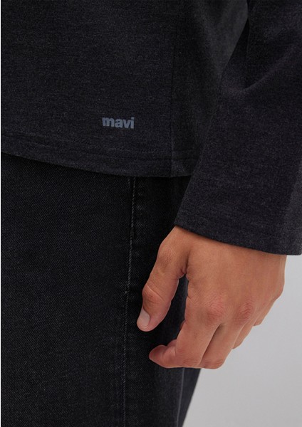 Uzun Kollu Antrasit Basic Tişört 062477-27310