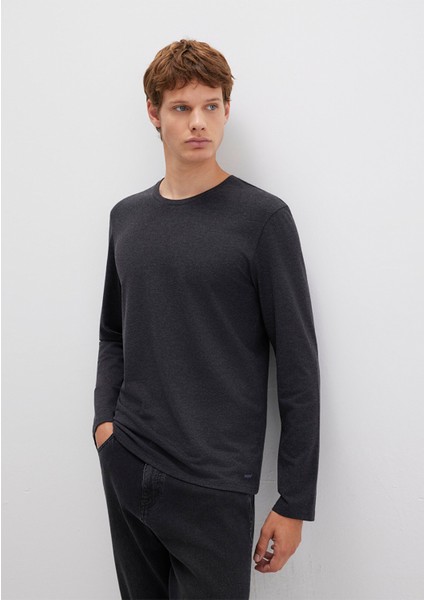 Uzun Kollu Antrasit Basic Tişört 062477-27310