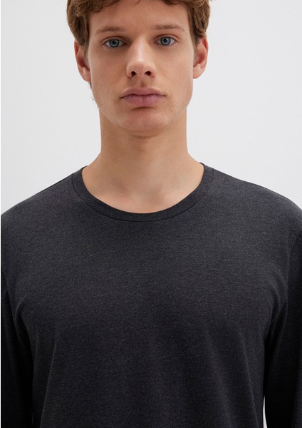 Uzun Kollu Antrasit Basic Tişört 062477-27310