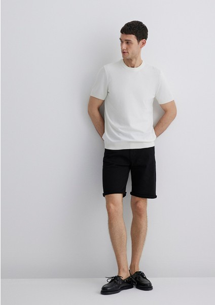 Brian Siyah Comfort Jean Şort 0418423313