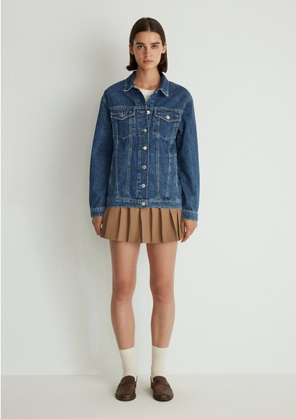 Karla 90lar Koyu Mavi Jean Ceket 110154-30105