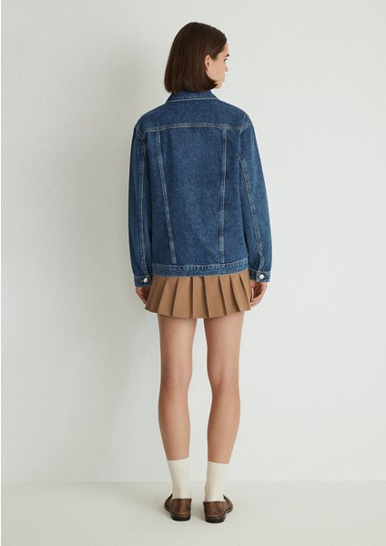 Karla 90lar Koyu Mavi Jean Ceket 110154-30105