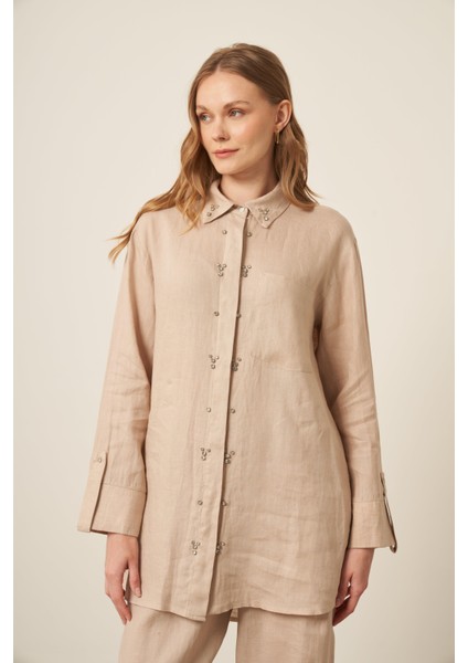 Kadın Ham Keten Takım Beige 31115 indirimleri