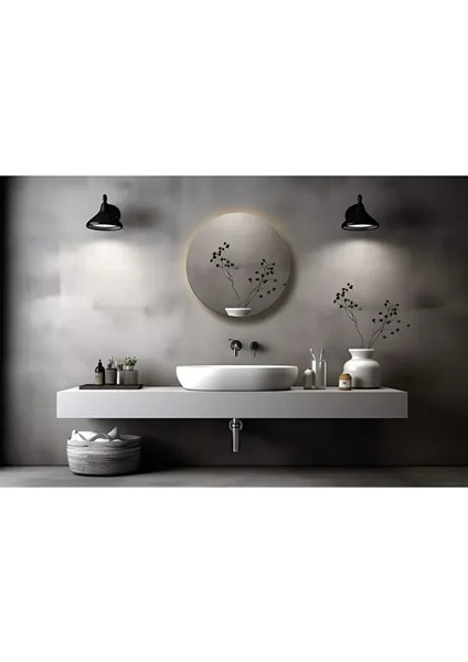 Ledli Aynalı Banyo Dolabı | Dokunmatik Ledli Aynalı Dolap | Suny Yuvarlak Banyo Dolabı