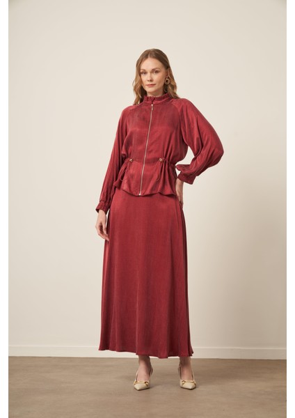 Kadın Ipek Cupra Etekli Takım Bordo 31158 fiyatları