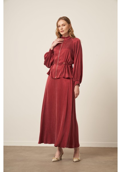 Kadın Ipek Cupra Etekli Takım Bordo 31158 indirimleri