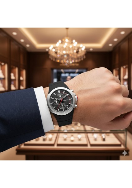 PWG1004.651 Erkek Kol Saati | 46MM, Safir Cam, Dual Time Mekanizma, Silikon Kordon, 10 Atm modelleri