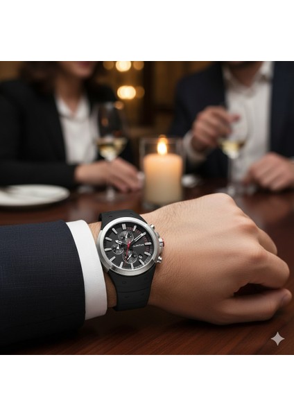 PWG1004.651 Erkek Kol Saati | 46MM, Safir Cam, Dual Time Mekanizma, Silikon Kordon, 10 Atm fırsatları