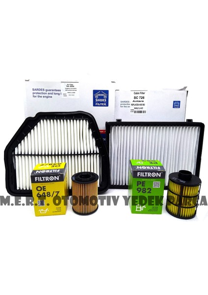 Chevrolet Captiva 2.0 Dizel 4'lü Filtre Bakım Seti (2006-2011)