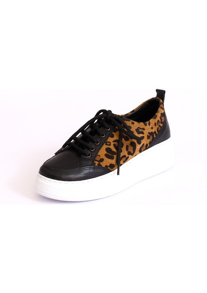 Hakiki Deri Kadın Sneaker Ayakkabı -LEOPAR-25PST9078 fiyatları