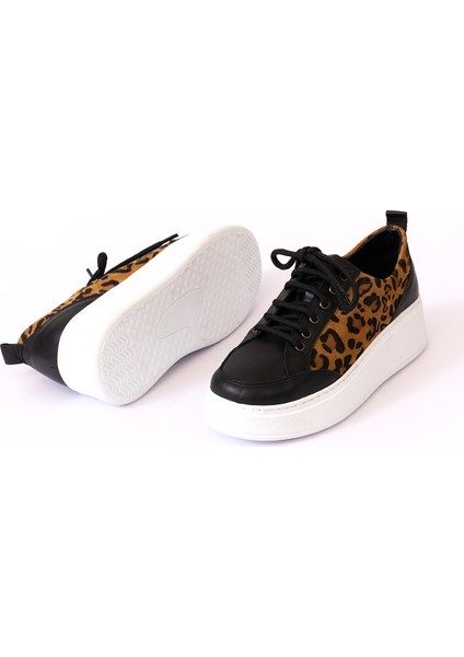 Hakiki Deri Kadın Sneaker Ayakkabı -LEOPAR-25PST9078 modelleri