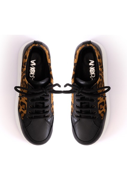 Hakiki Deri Kadın Sneaker Ayakkabı -LEOPAR-25PST9078 fırsatları