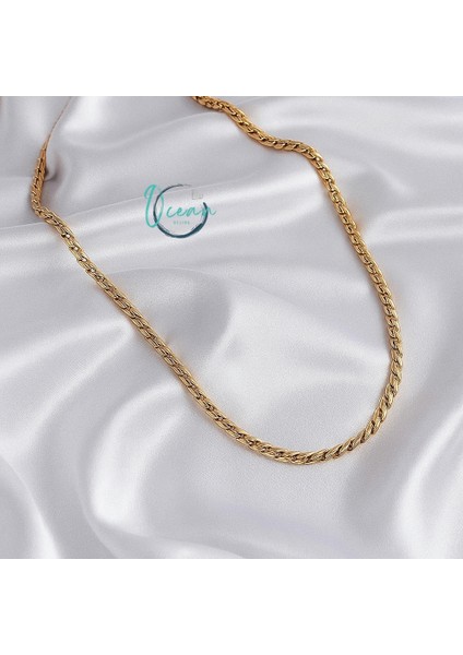 Çelik Gold Renk Arpa Zincir Model Kadın Kolye indirimleri