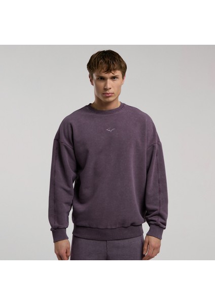 Bronx 1910 Yıkamalı Erkek Mor Sweatshirt.305