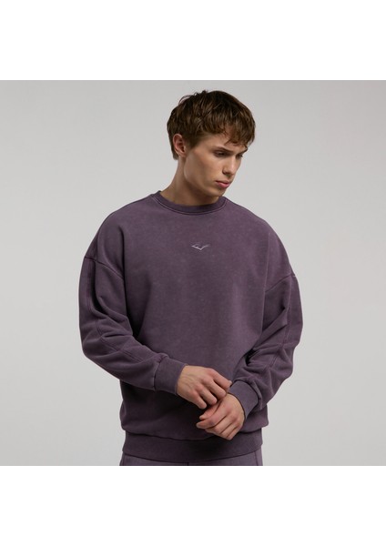 Bronx 1910 Yıkamalı Erkek Mor Sweatshirt.305