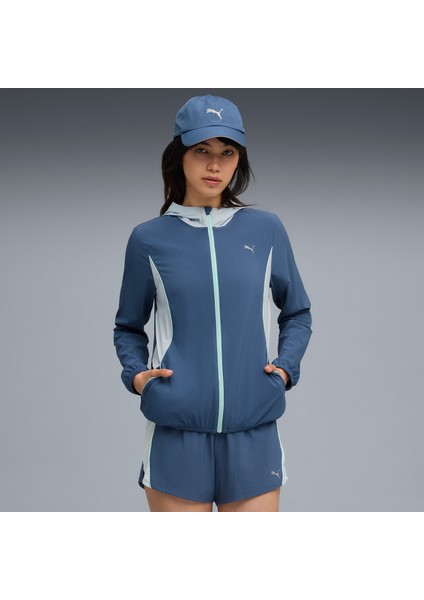 Run Velocity Woven Kadın Lacivert Koşu Ceketi.80
