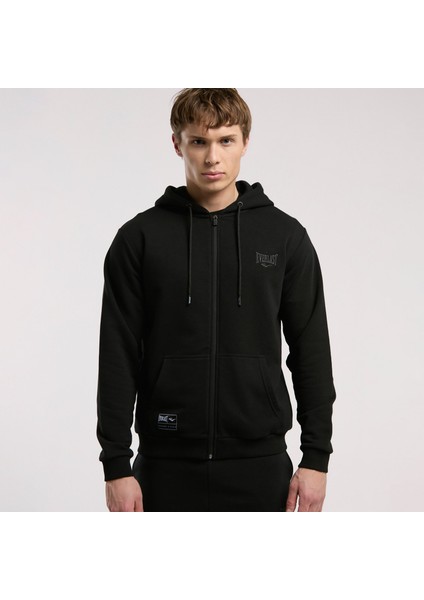 Ever Essentials Regular Erkek Siyah Kapüşonlu Full Zip Sweatshirt.167