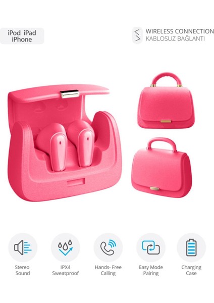 9976-BP Çanta Tasarımlı Tws Kablosuz Bluetooth Kulak Içi Kulaklık / Bluetooth V5.4 / Type-C / Şarjlı indirimleri