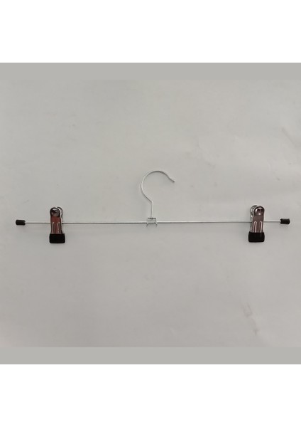 10 Adet Nikelajlı, Mandallı, Galvaniz Tel, Uçları Plastik, Tel Etek Pantolon Askısı 40 cm