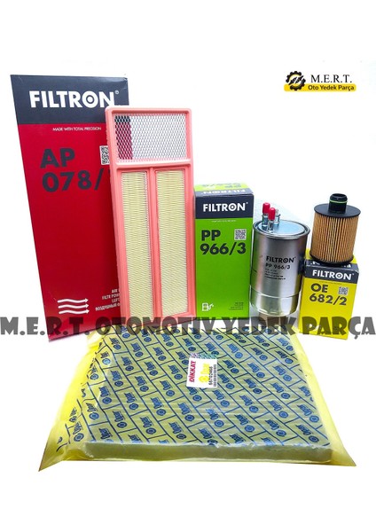 Fiat Punto 1.3 Multijet Euro 5 Filtron Filtre Bakım Seti 2012+
