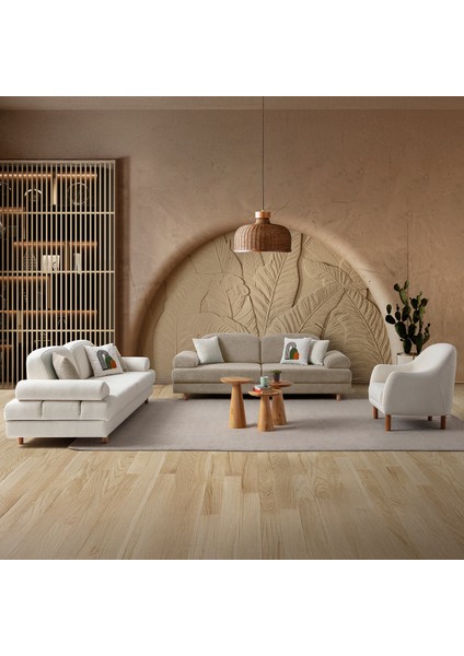 Aries Yataklı Sandıklı Koltuk Takımı 3+3+1 Sütlü Kahve indirimleri