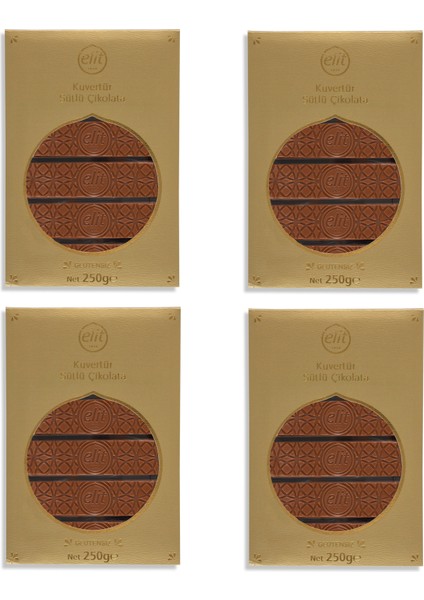 Kuvertür Sütlü Çikolata 250g 4lü Set Glutensiz