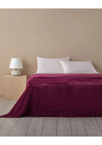 Modern Line Çizgili Super Soft Tek Kişilik Battaniye 150X200 cm Mürdüm fiyatları