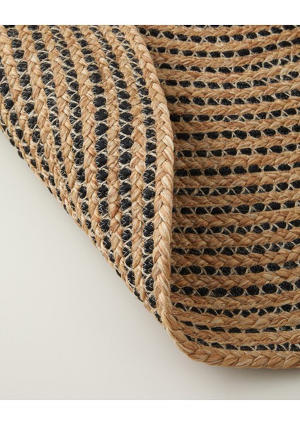 Circle Art Dekoratif Jüt Kilim 120 cm Natural-Siyah fiyatları