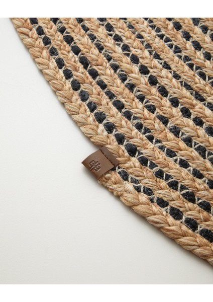 Circle Art Dekoratif Jüt Kilim 120 cm Natural-Siyah modelleri