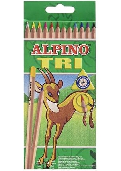 Tri Üçgen Kuru Boya Kalemi 12'li Doğal Ahşap Renkli Kalem Seti Karton Kutuda fiyatları