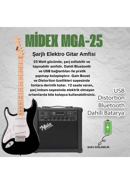 RPH-31WB-25AMP Solak Elektro Gitar 25W Amfili Full Set fiyatları