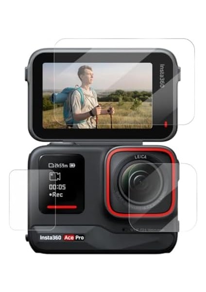 Temperli Cam Ekran Koruyucu Film Kiti INSTA360 Ace/ace Pro Için – Ön Ekran, Arka Ekran ve Lens Koruyucu, 9h Sertlik, 2.5d Kavisli Yüzey fiyatları