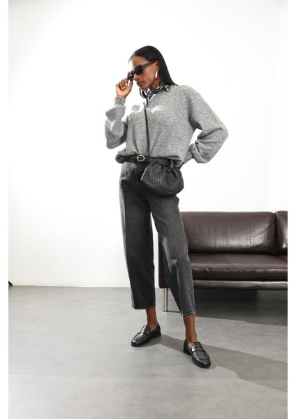 Füme Yüksek Bel Baggy Jean RM3004 fırsatları